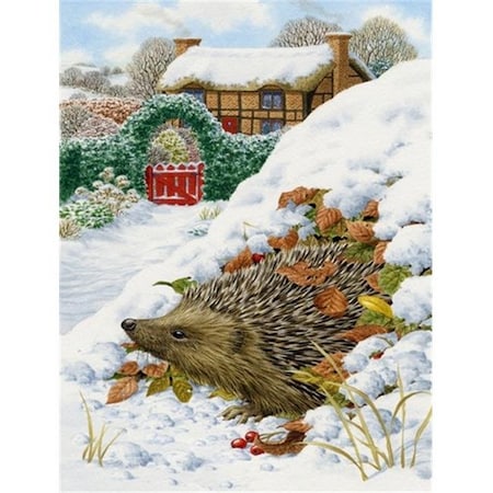 Hedgehog Holiday Flag Garden Size